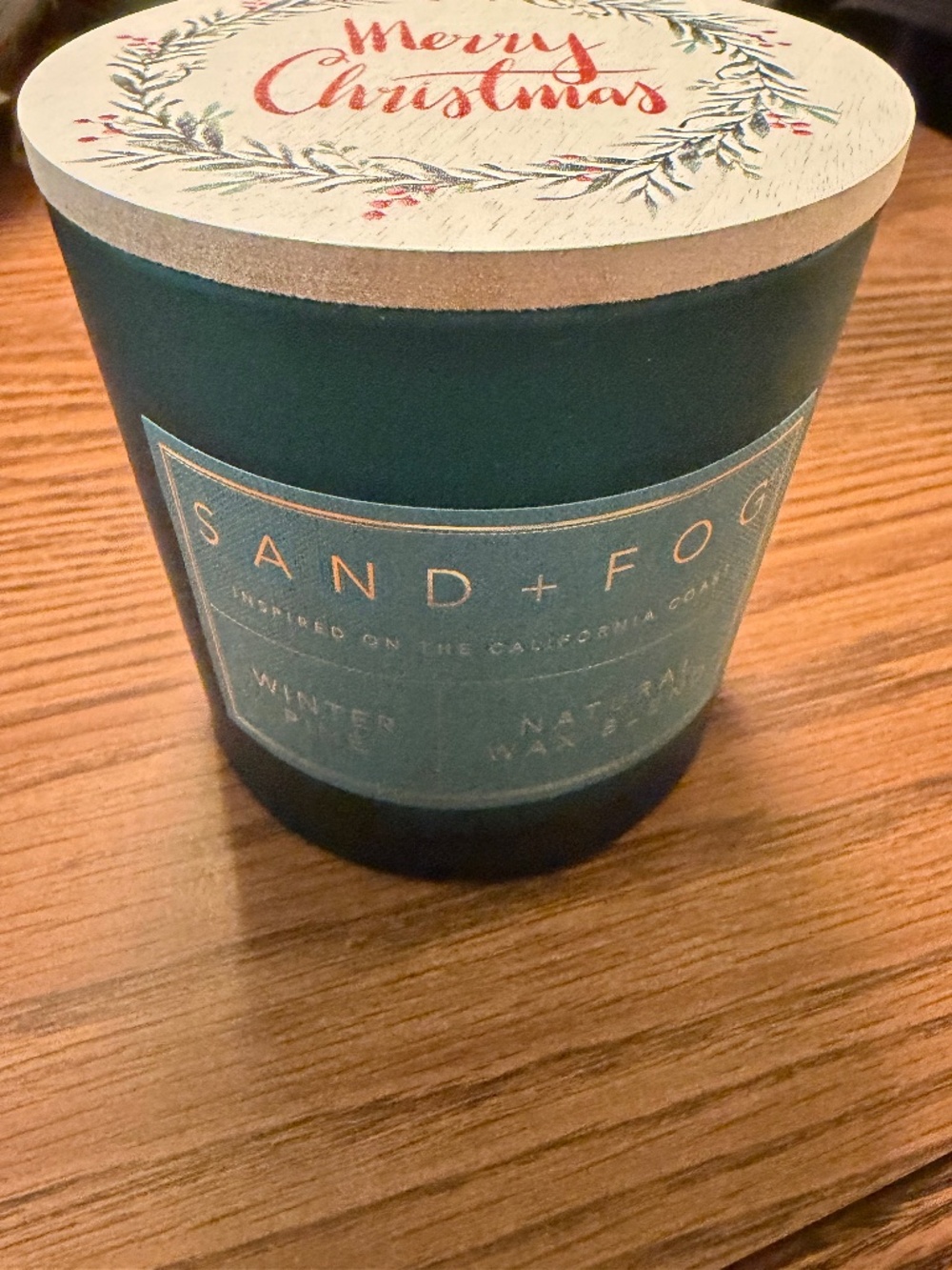 Sand and Fog Merry Christmas Candle - Winter Pine 21 oz